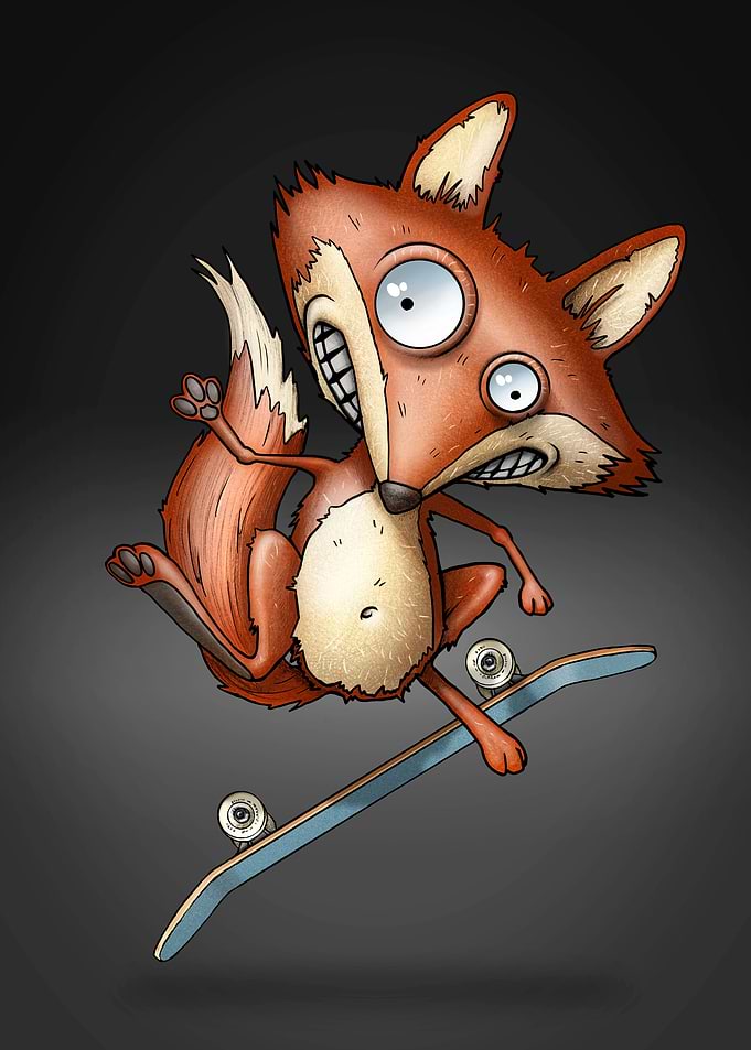 Crazy Skateboard Fox