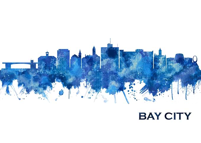 Bay City Michigan Skyline