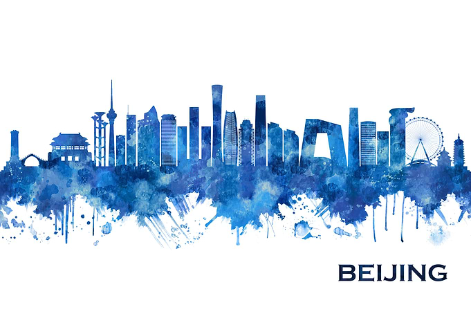 Beijing China Skyline Blue