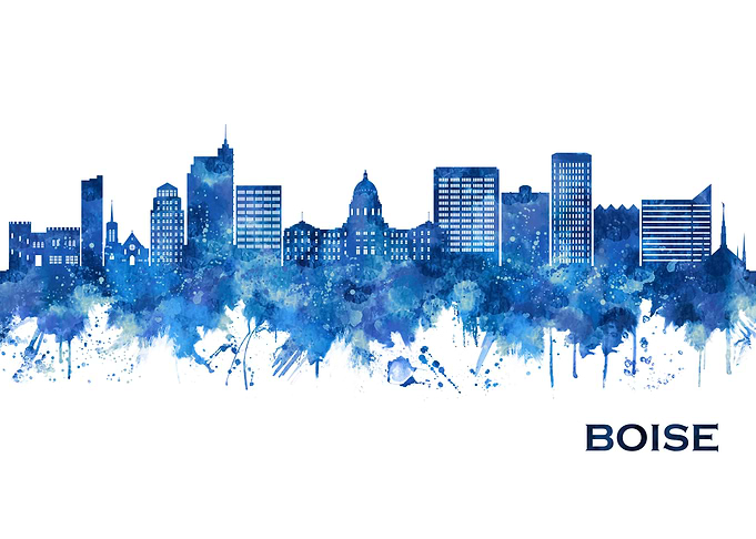 Boise Idaho Skyline Blue