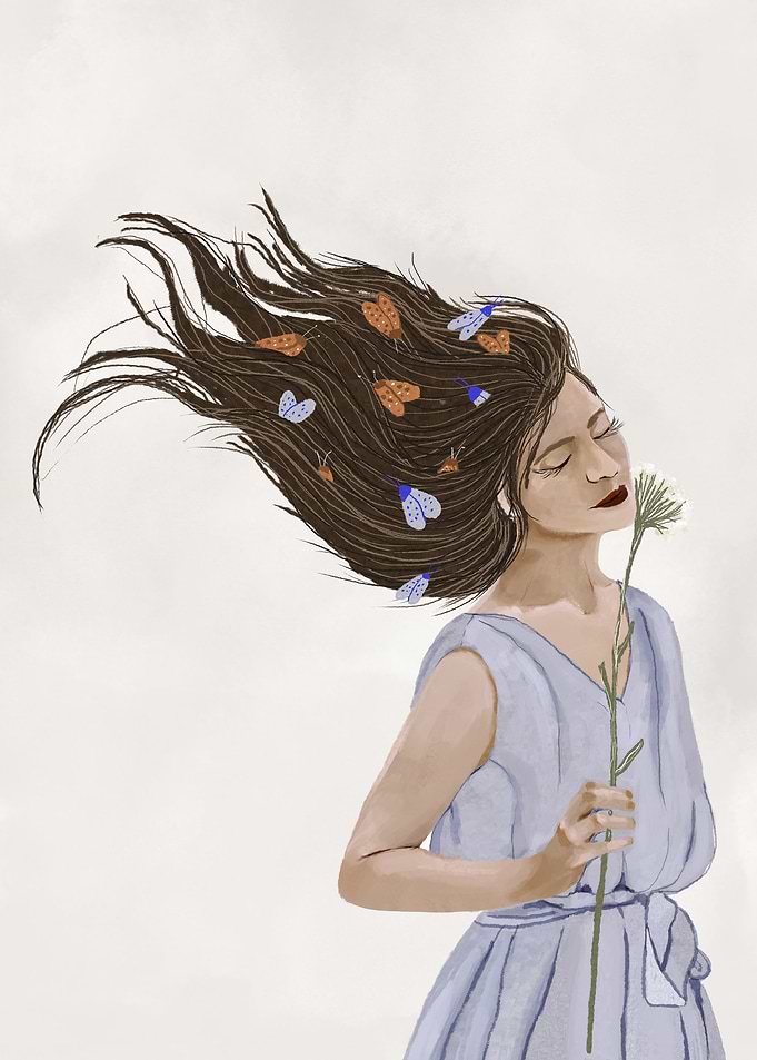 Butteflies in the hair