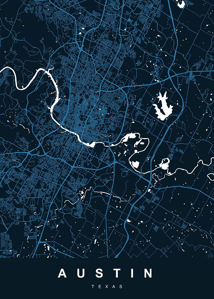 AUSTIN Map TEXAS USA