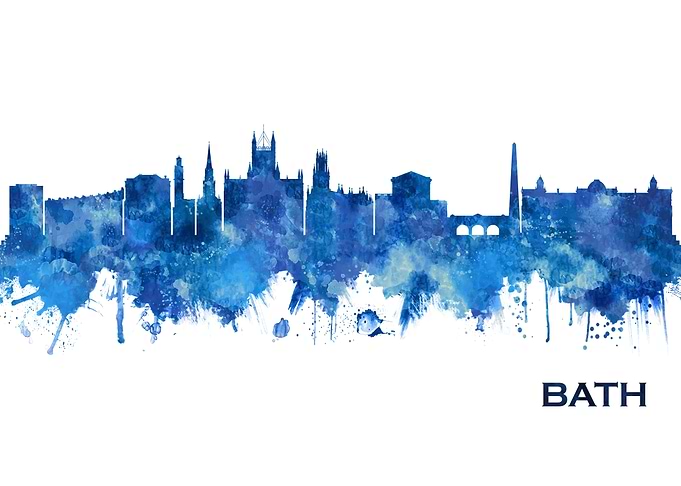 Bath England Skyline Blue
