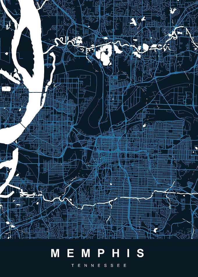 MEMPHIS Map TENNESSEE USA