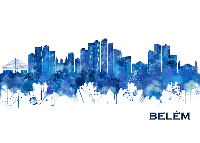 Belem Brazil Skyline Blue
