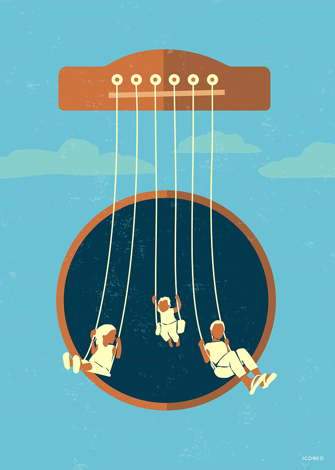 Kids on the swing guitar