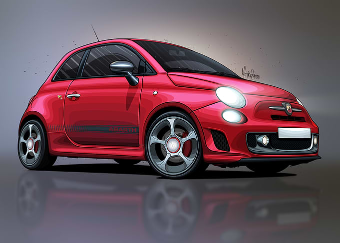 Abarth 595 Red Artwork
