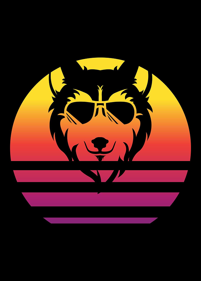 Wolf Retro Vintage
