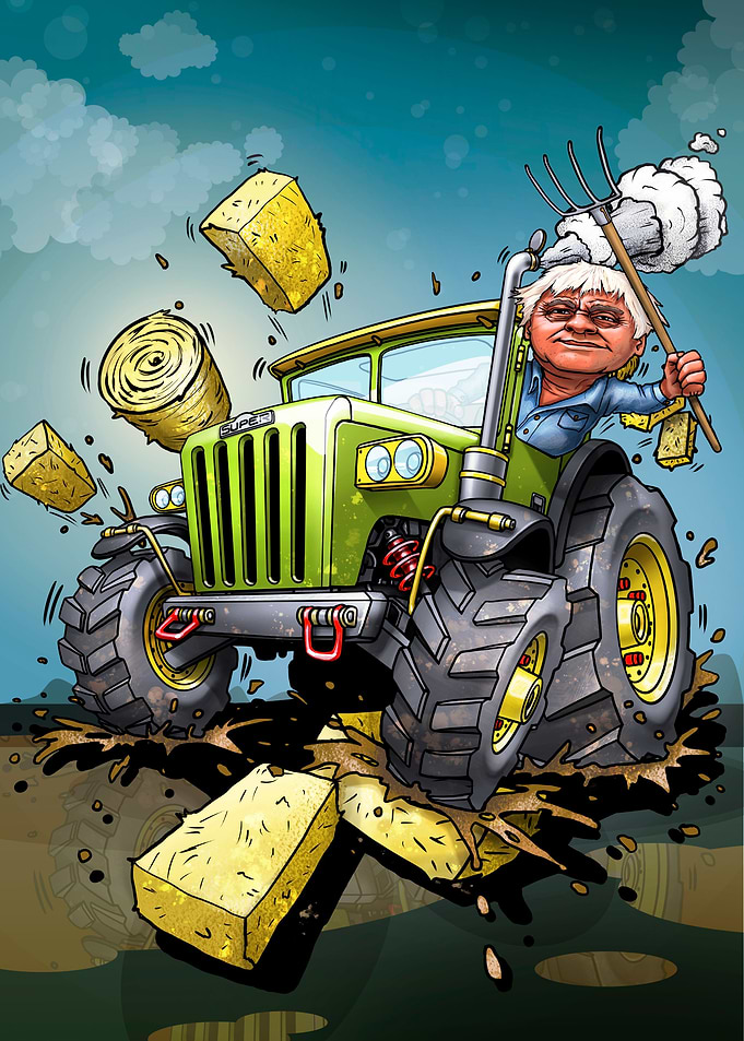 Funny Farmer Tractor Drive