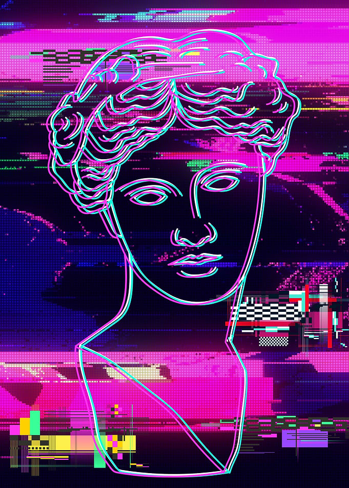 Vaporwave Greek Statue 10