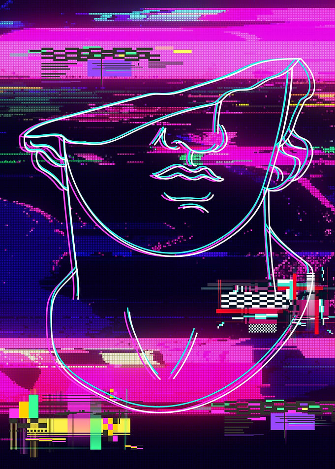 Vaporwave Greek Statue 6