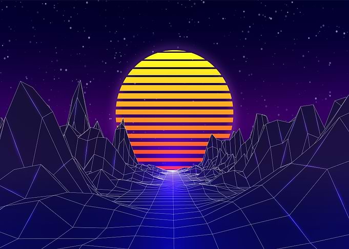 Neon sunset background