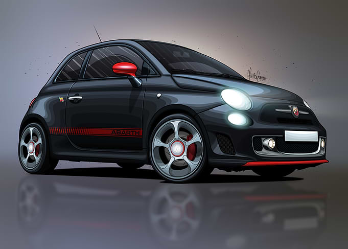 Abarth 595 Black Artwork