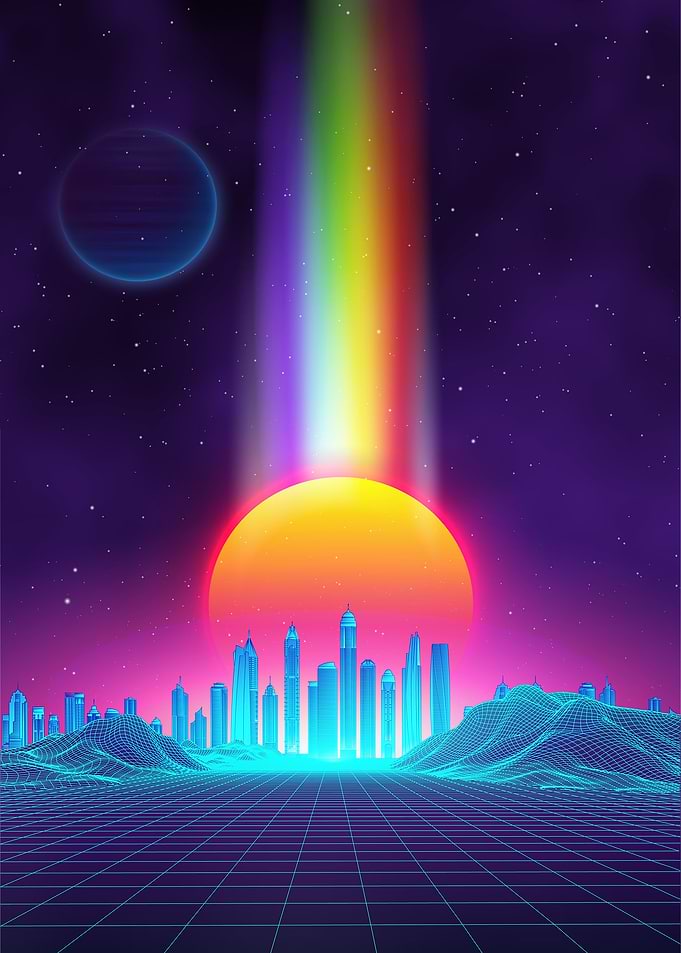 The glow of modern city