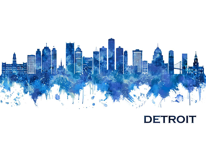 Detroit Michigan Skyline