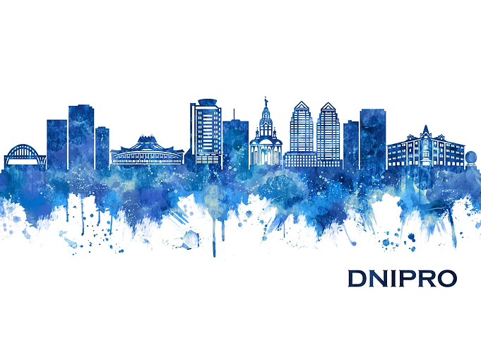 Dnipro Ukraine Skyline