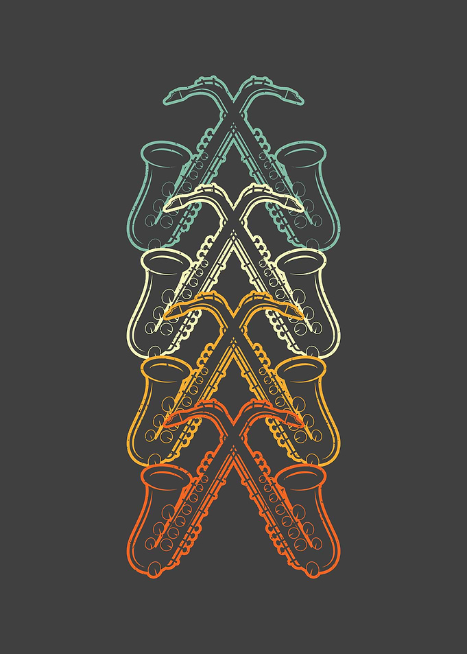 Saxophonist Gift Retro