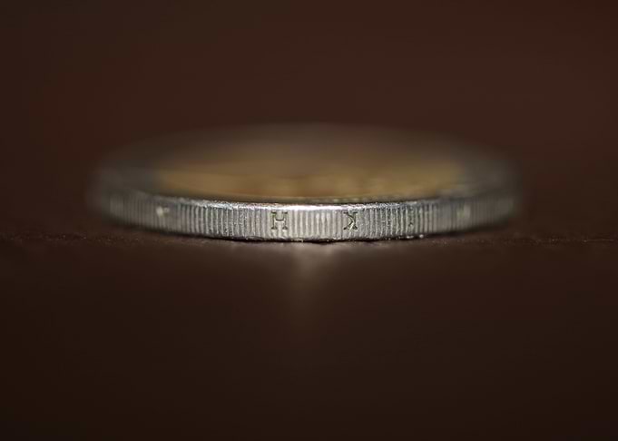 European 2 euro coin macro