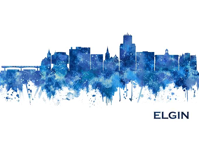 Elgin Illinois Skyline