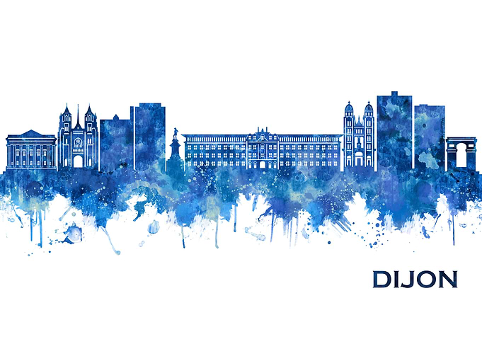 Dijon France Skyline Blue