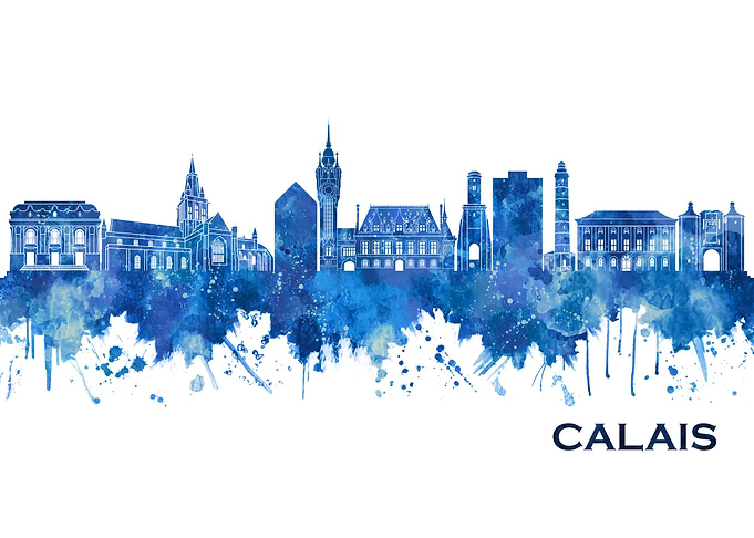 Calais France Skyline Blue