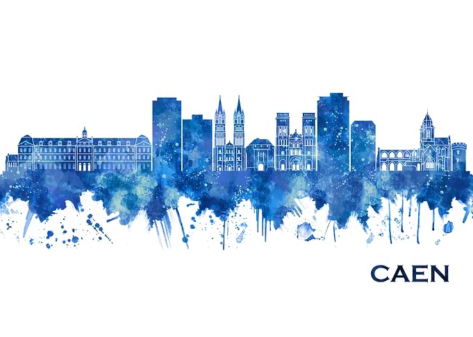 Caen France Skyline Blue