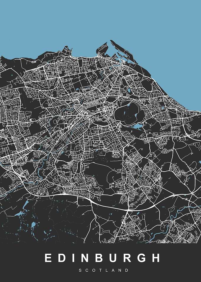 EDINBURGH Map Scotland UK