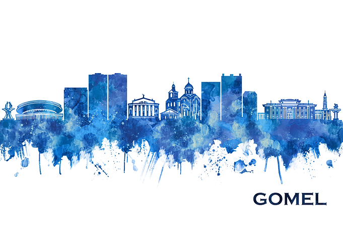 Gomel Belarus Skyline Blue