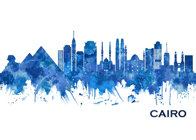 Cairo Egypt Skyline Blue