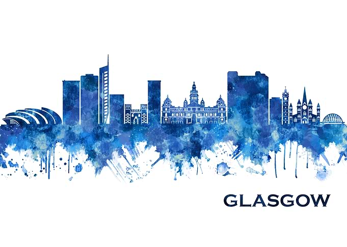 Glasgow Skyline Blue