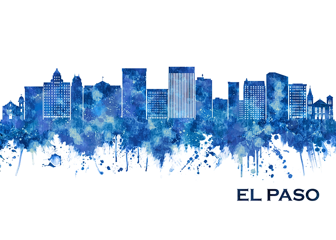 El Paso Texas Skyline Blue