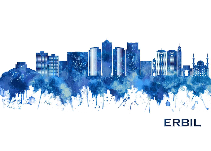 Erbil Iraq Skyline Blue
