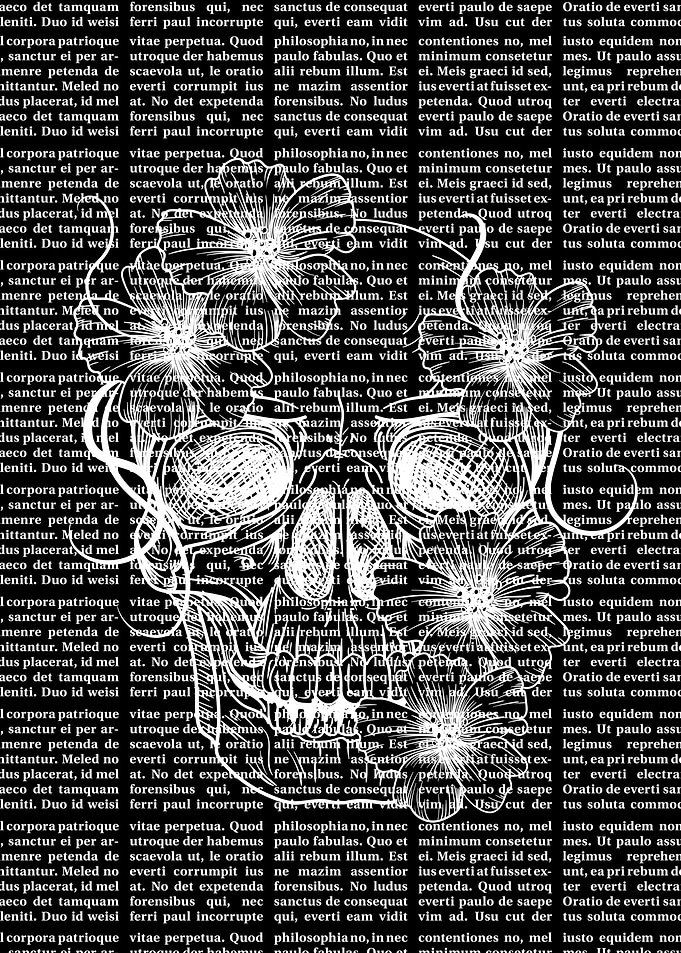 Dark Academia Skull Flower