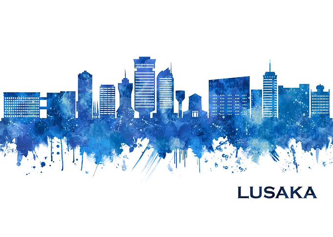 Lusaka Zambia Skyline Blue