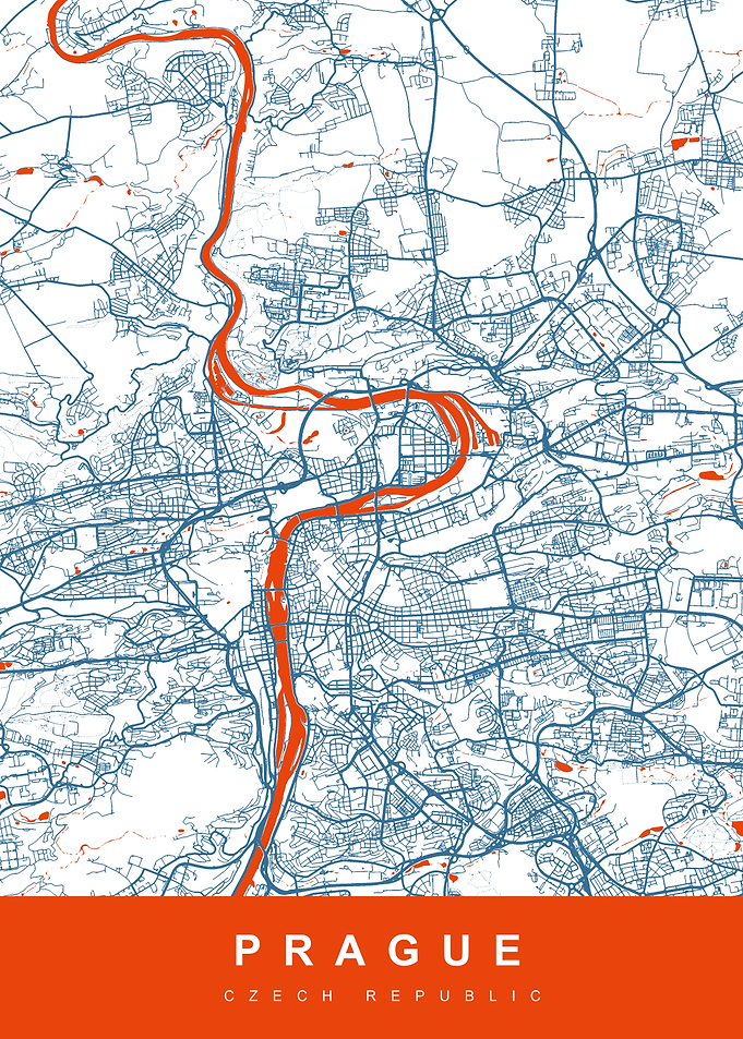 PRAGUE Map CZECH REPUBLIC