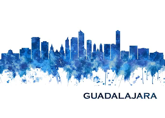 Guadalajara Skyline Blue