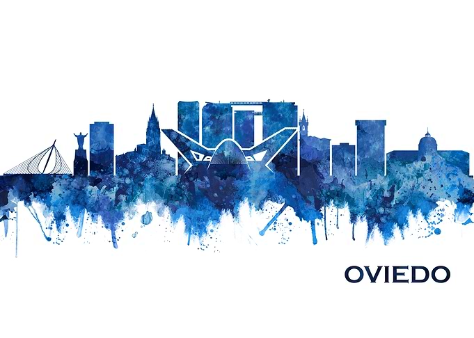 Oviedo Spain Skyline Blue
