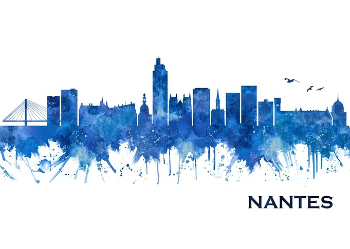 Nantes France Skyline Blue