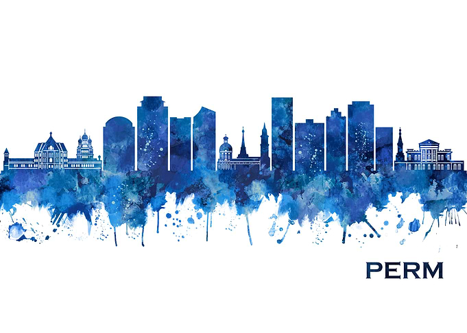Perm Russia Skyline Blue