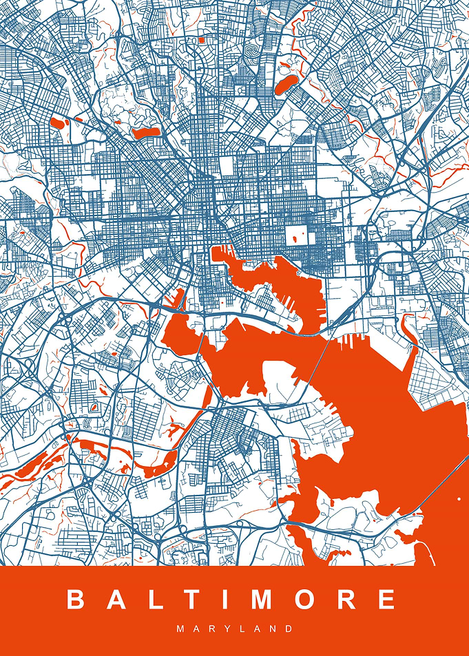 BALTIMORE Map Maryland USA