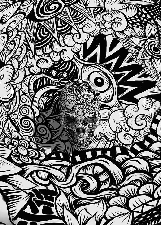 Skull on Doodles