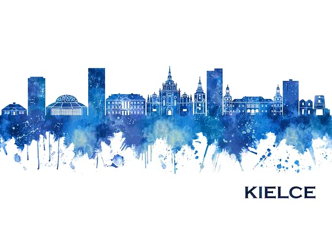 Kielce Poland Skyline Blue