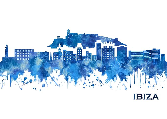 Ibiza Spain Skyline Blue