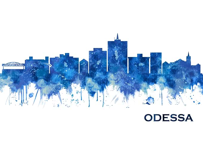Odessa Texas Skyline Blue