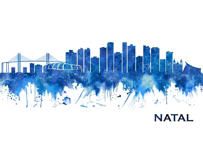 Natal Brazil Skyline Blue