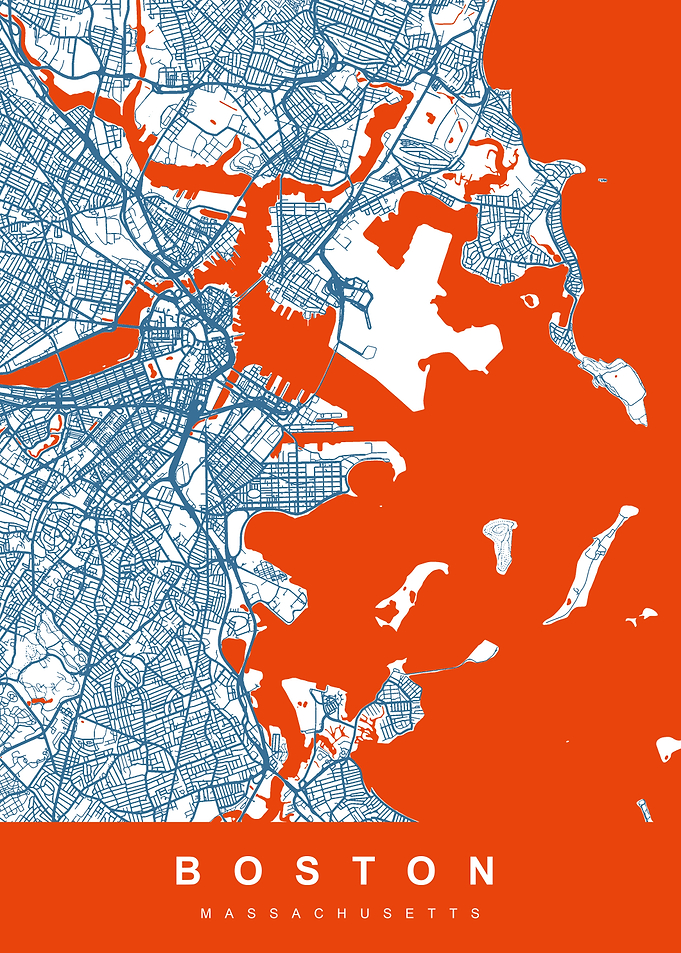 BOSTON Map MASSACHUSETTS