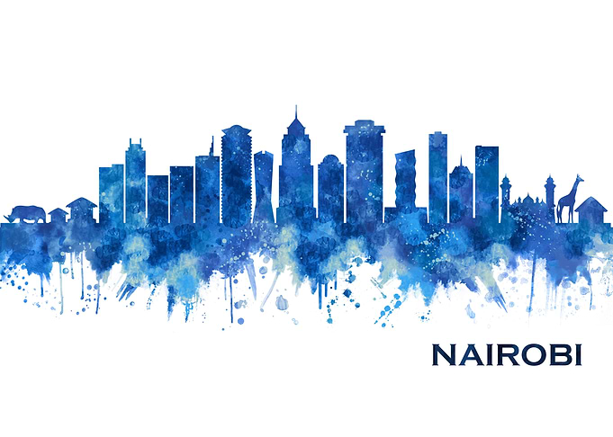 Nairobi Kenya Skyline Blue