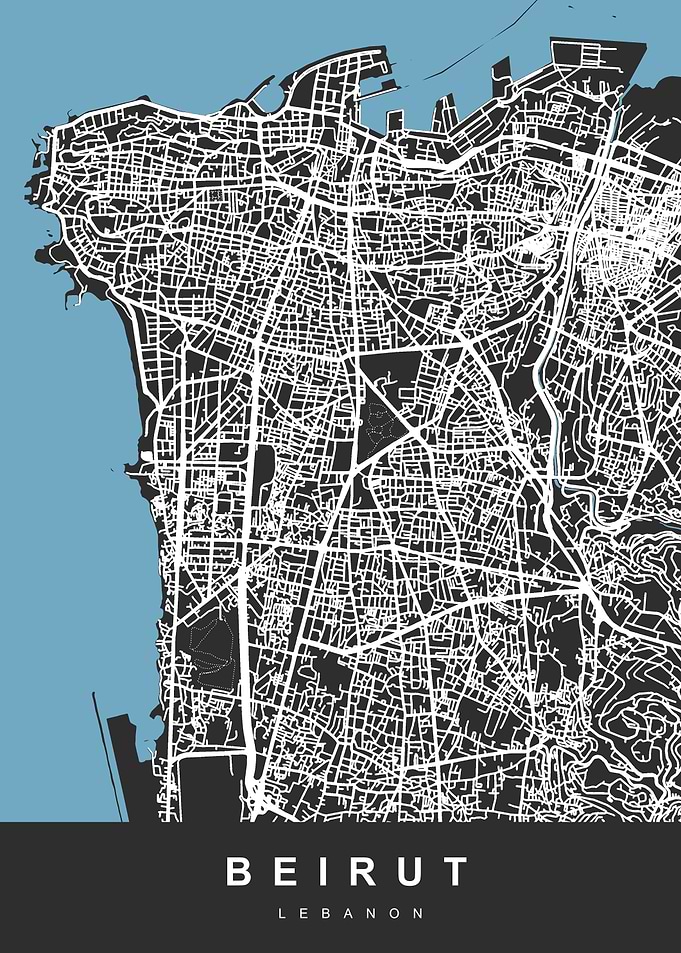 BEIRUT City Map LEBANON