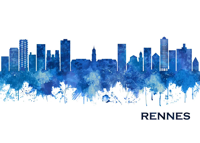 Rennes France Skyline Blue
