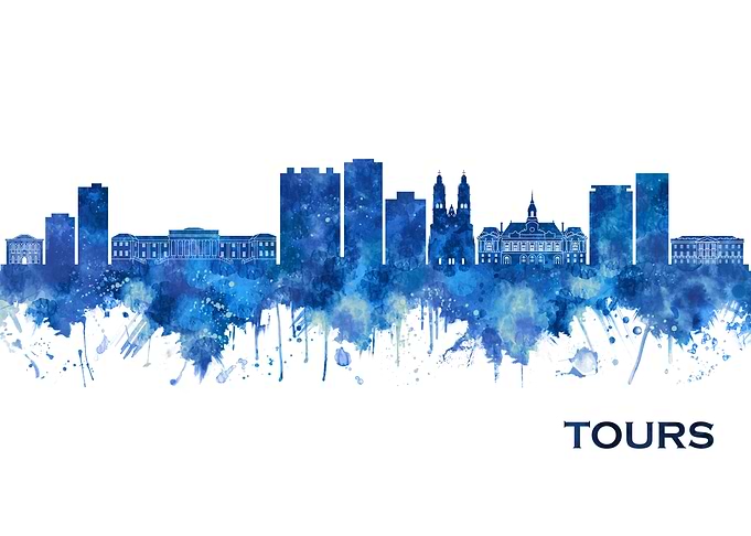Tours France Skyline Blue
